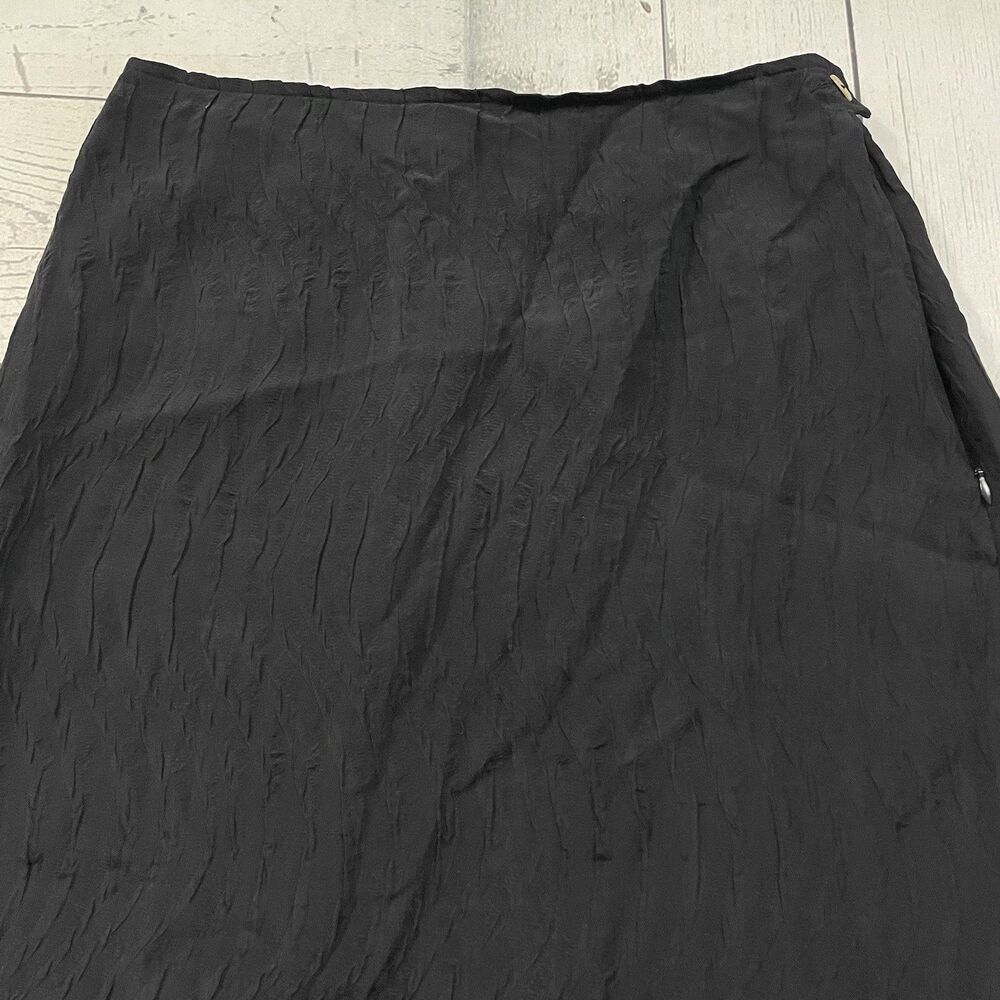Citron Santa Monica Women's Small Black 100% Silk Side Slit Maxi Skirt